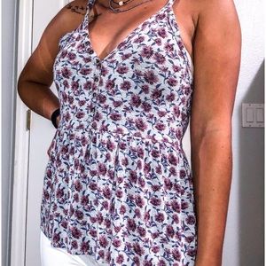 American Eagle Soft & Sexy Floral Babydoll Tank